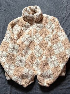 Hollister women’s 1/4 zip fleece sherpa top